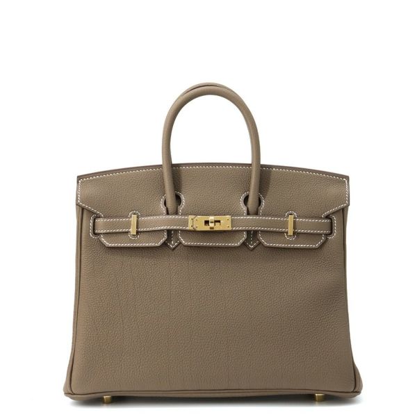エルメス バーキン25 エトゥープ/ゴールド金具 トゴ K刻印 HERMES Birkin ハンドバッグ