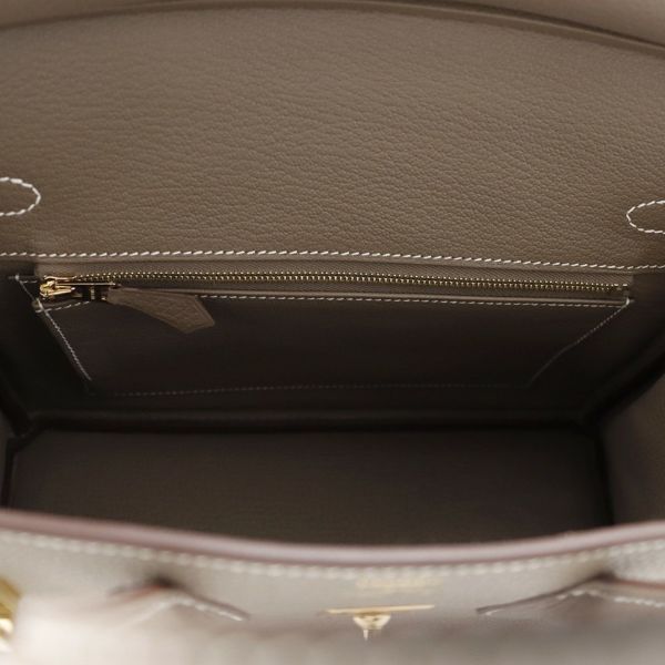 エルメス バーキン25 エトゥープ/ゴールド金具 トゴ K刻印 HERMES Birkin ハンドバッグ