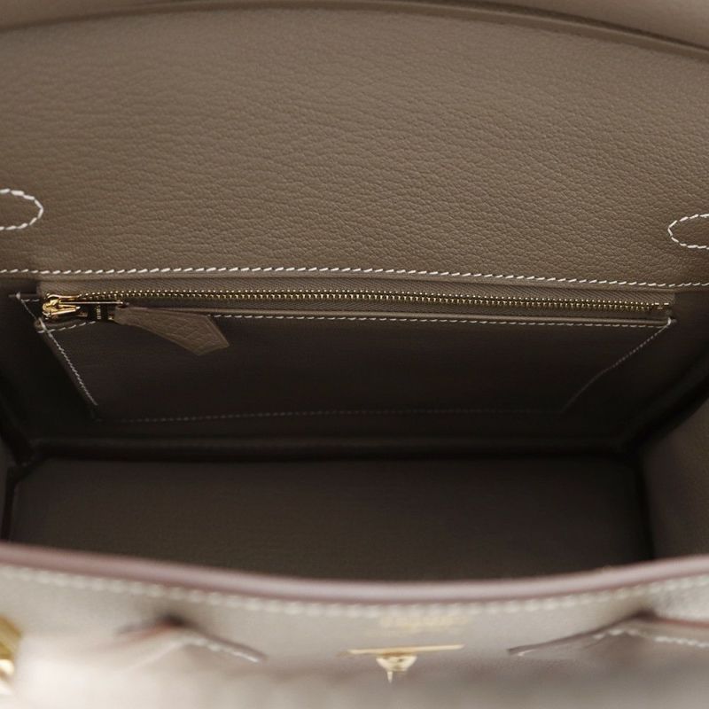 エルメス バーキン25 エトゥープ/ゴールド金具 トゴ K刻印 HERMES Birkin ハンドバッグ
