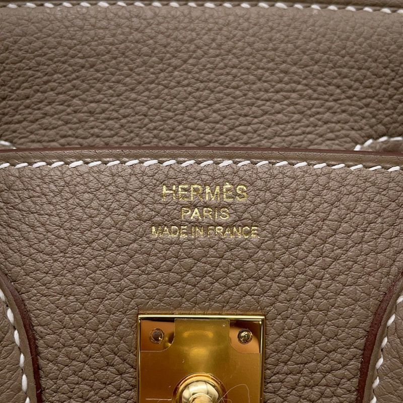 エルメス バーキン25 エトゥープ/ゴールド金具 トゴ K刻印 HERMES Birkin ハンドバッグ