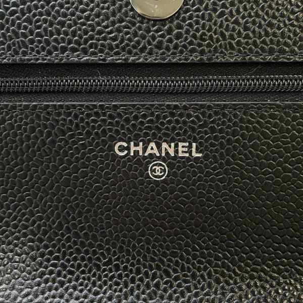 シャネル チェーンウォレット クラシック マトラッセ ココマーク キャビアスキン AP0250 CHANEL 財布 ブラック 黒