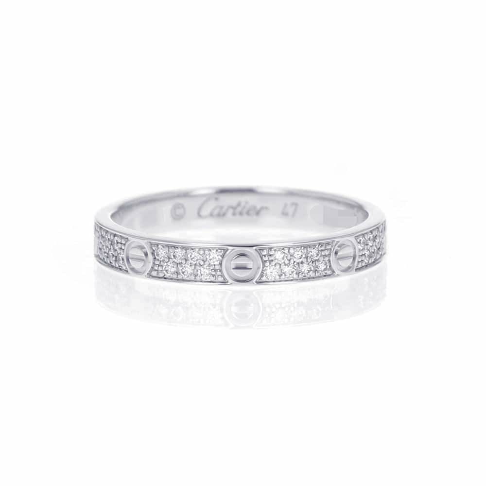 カルティエ リング ラブリング スモールモデル ダイヤモンド K18WGホワイトゴールド リングサイズ47 B4218247 Cartier 指輪
