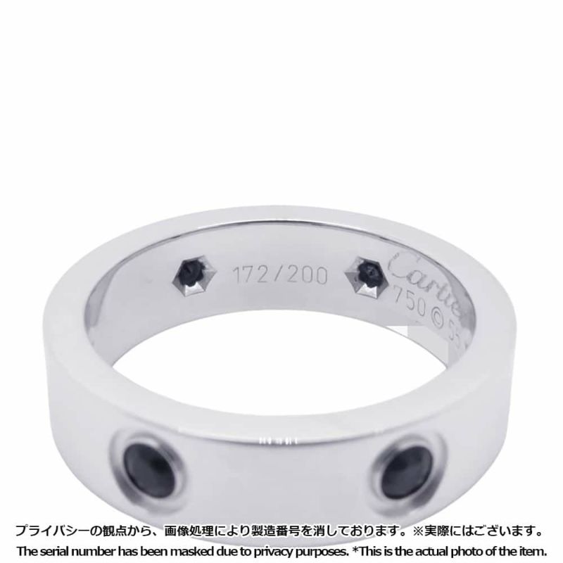 カルティエ リング ラブリング ブラックサファイヤ K18WGホワイトゴールド リングサイズ55 Cartier 指輪