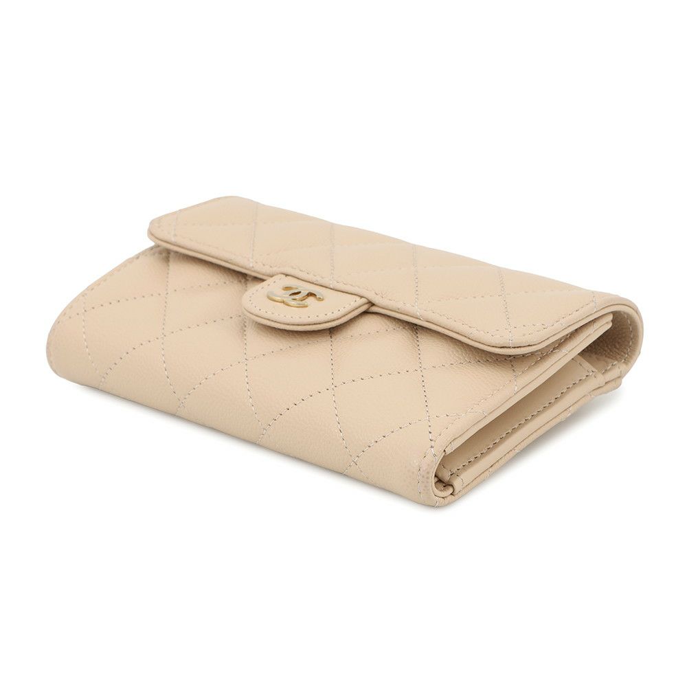 シャネル 三つ折り財布 マトラッセ ココマーク キャビアスキン AP0232 CHANEL 財布