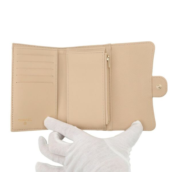シャネル 三つ折り財布 マトラッセ ココマーク キャビアスキン AP0232 CHANEL 財布