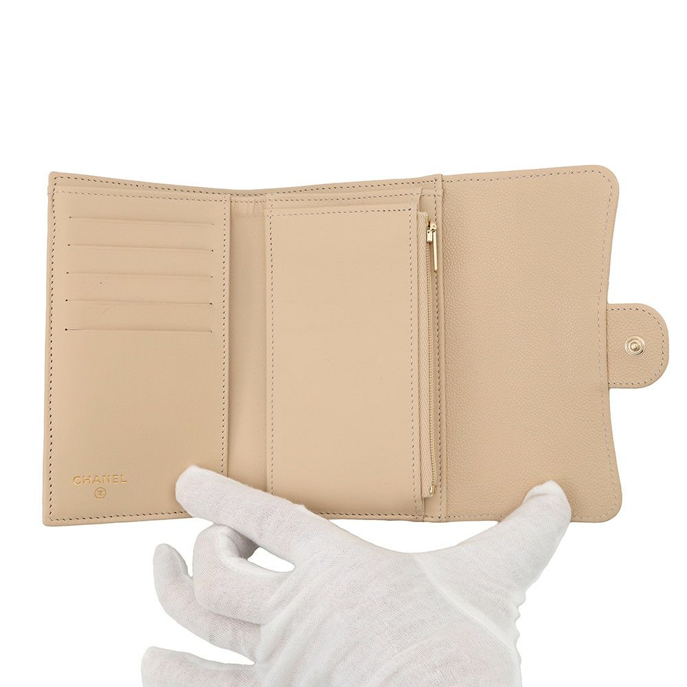 シャネル 三つ折り財布 マトラッセ ココマーク キャビアスキン AP0232 CHANEL 財布