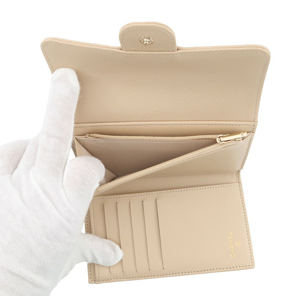 シャネル 三つ折り財布 マトラッセ ココマーク キャビアスキン AP0232 CHANEL 財布