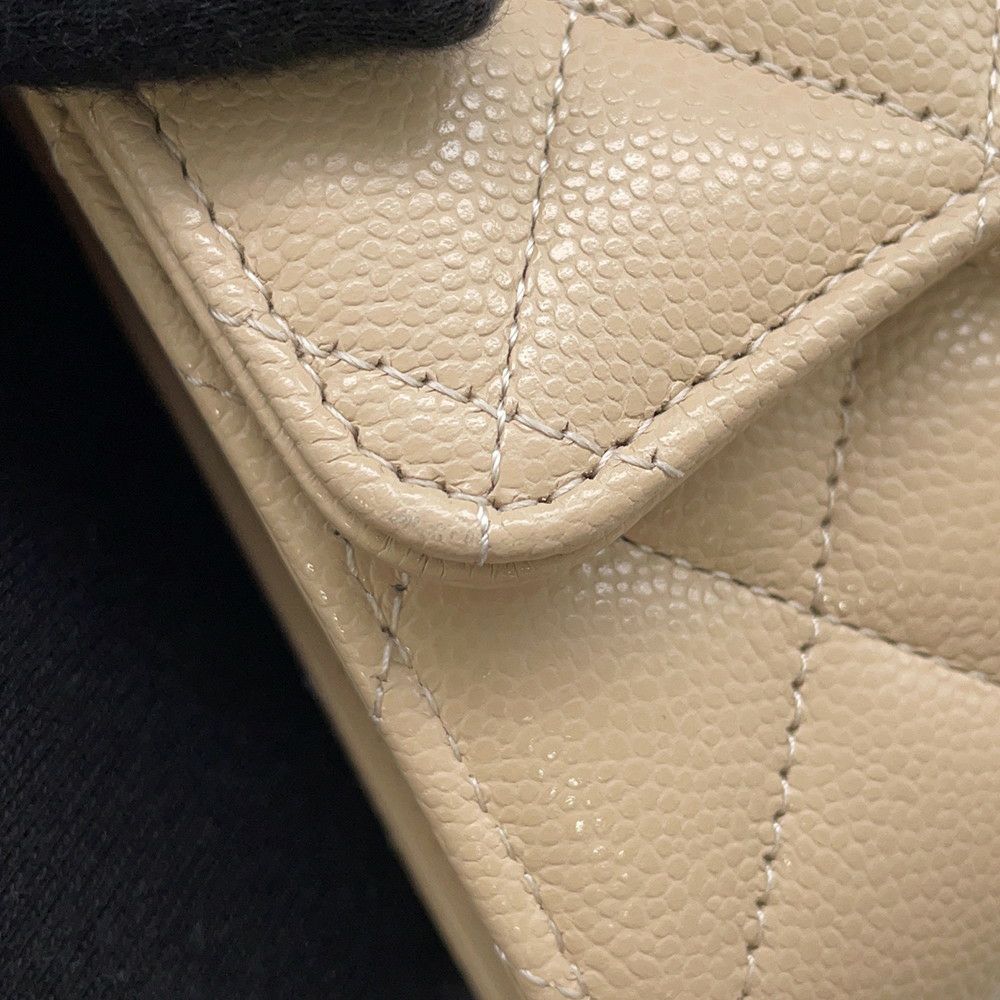 シャネル 三つ折り財布 マトラッセ ココマーク キャビアスキン AP0232 CHANEL 財布