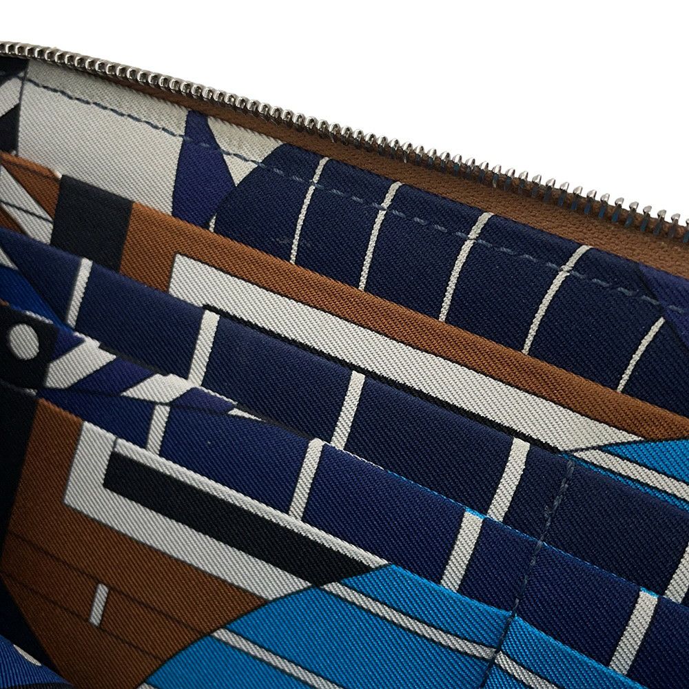 エルメス 長財布 アザップロング シルクイン ゴールド/シルバー金具 エプソン Y刻印 HERMES 財布