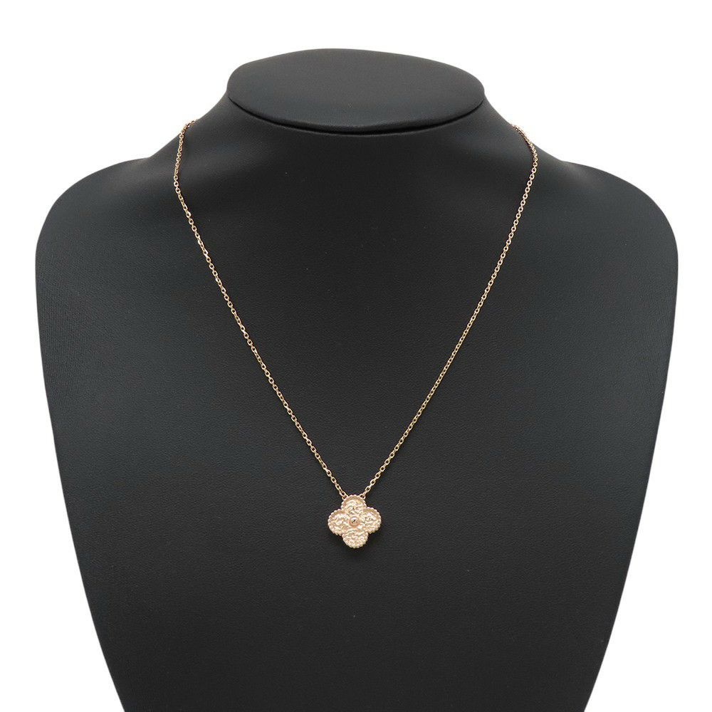 ヴァンクリーフ&アーペル ネックレス ヴィンテージ アルハンブラ ペンダント K18PGピンゴールド Van Cleef & Arpels