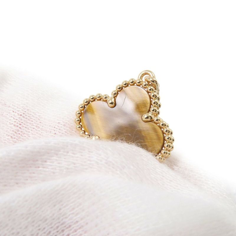 ヴァンクリーフ＆アーペル ネックレス ヴィンテージ アルハンブラ 10モチーフ タイガーズアイ K18YGイエローゴールド VCARD40700