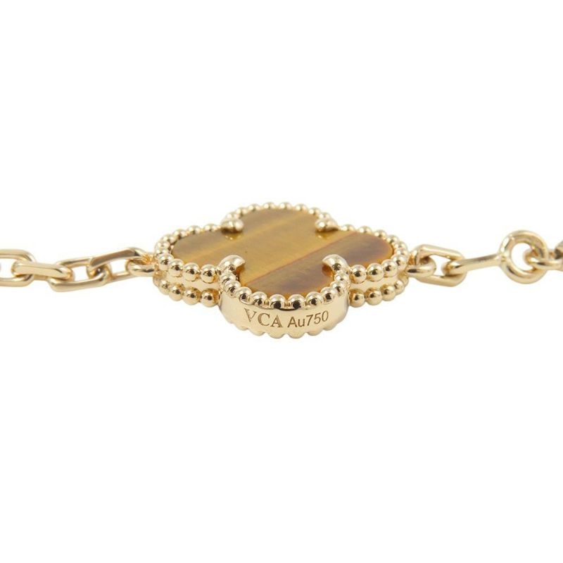 ヴァンクリーフ＆アーペル ネックレス ヴィンテージ アルハンブラ 10モチーフ タイガーズアイ K18YGイエローゴールド VCARD40700