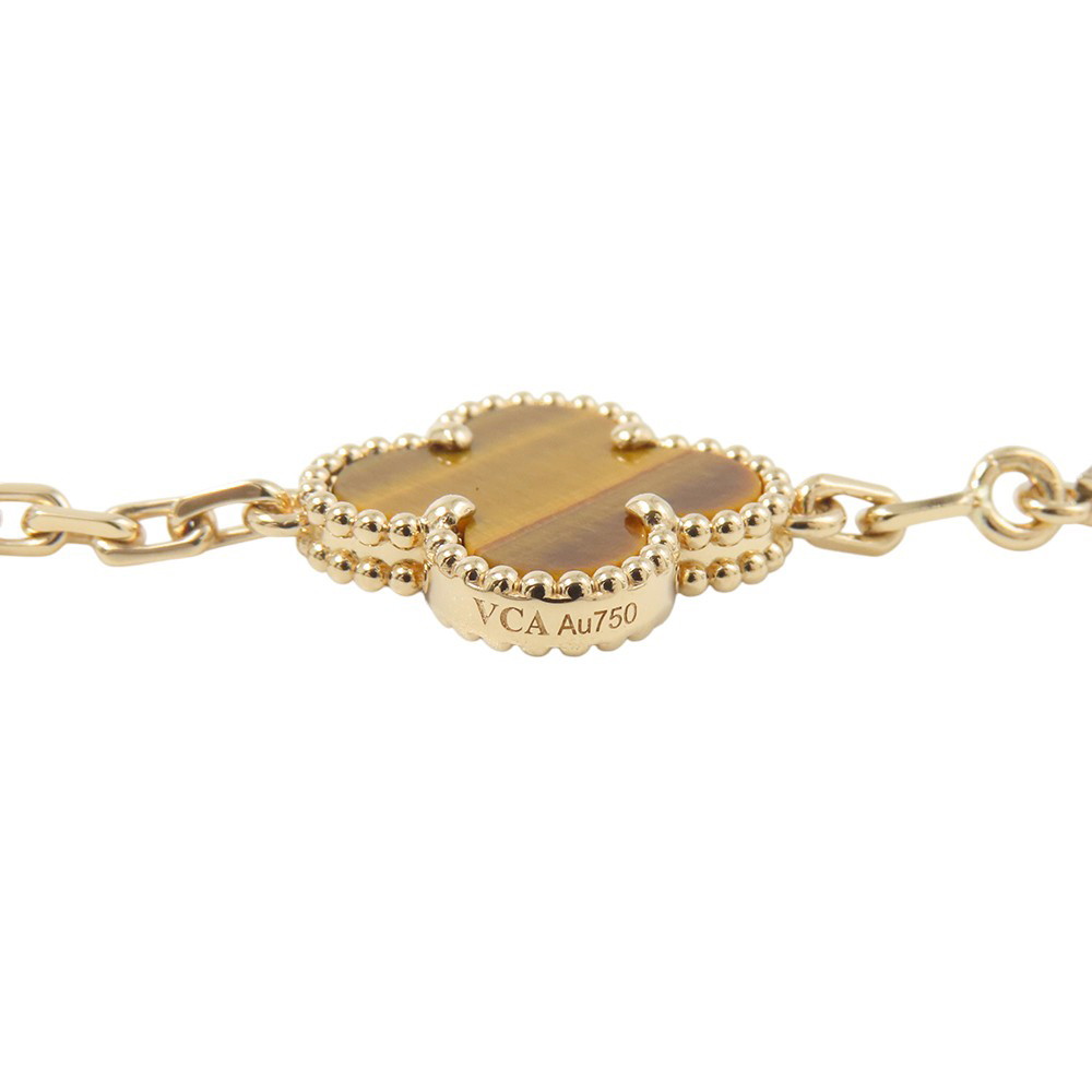 ヴァンクリーフ＆アーペル ネックレス ヴィンテージ アルハンブラ 10モチーフ タイガーズアイ K18YGイエローゴールド VCARD40700