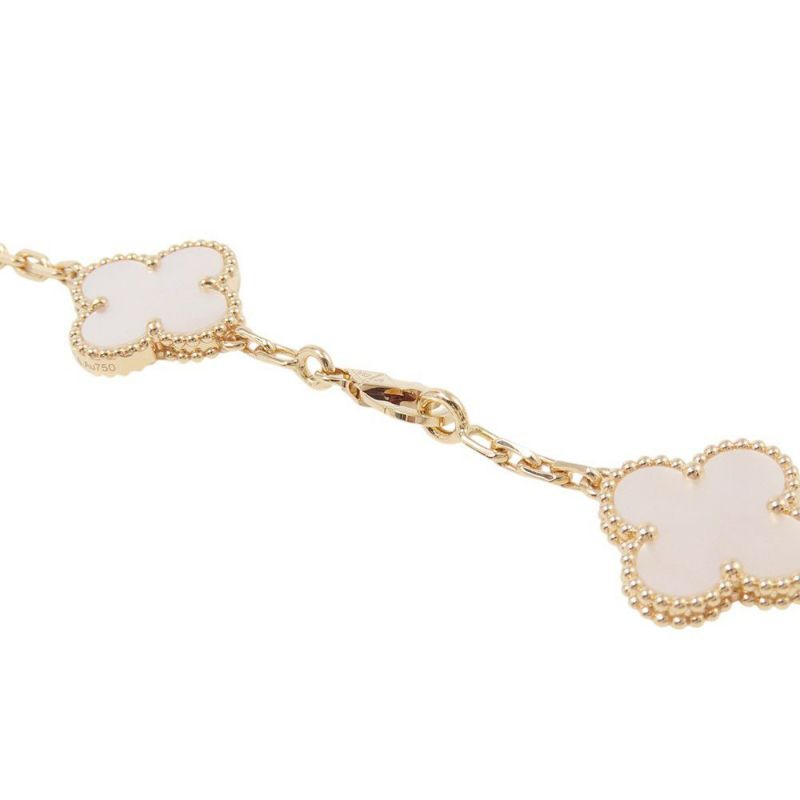 ヴァンクリーフ&アーペル ネックレス ヴィンテージ アルハンブラ ネックレス 10モチーフ マザーオブパール K18YG VCARA42800