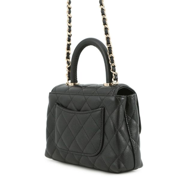 シャネル ハンドバッグ マトラッセ ココハンドル ミニミニ キャビアスキン AP4244 2wayチェーンショルダー 黒