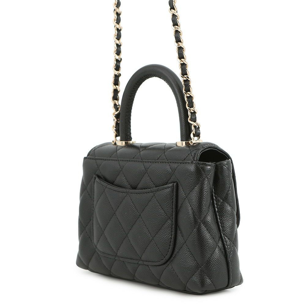 シャネル ハンドバッグ マトラッセ ココハンドル ミニミニ キャビアスキン AP4244 2wayチェーンショルダー 黒