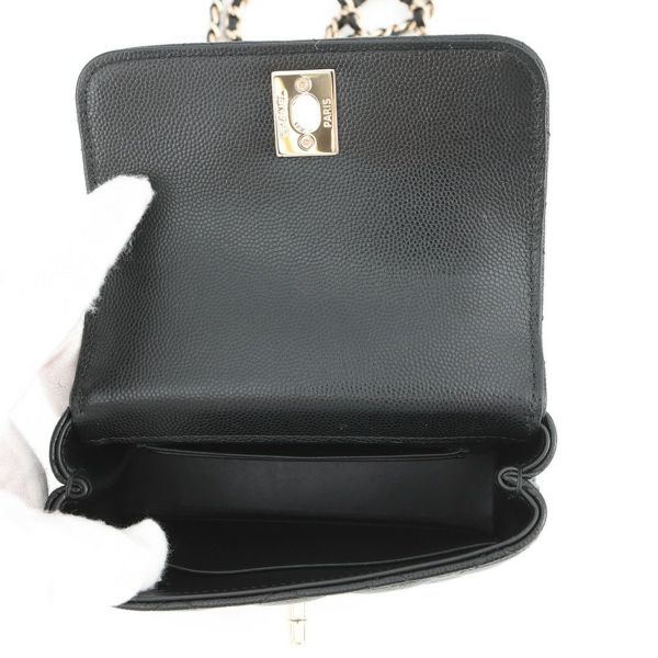 シャネル ハンドバッグ マトラッセ ココハンドル ミニミニ キャビアスキン AP4244 2wayチェーンショルダー 黒