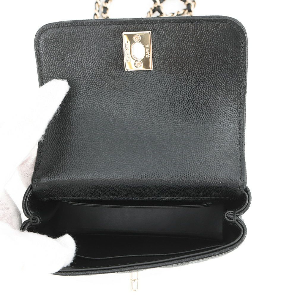 シャネル ハンドバッグ マトラッセ ココハンドル ミニミニ キャビアスキン AP4244 2wayチェーンショルダー 黒