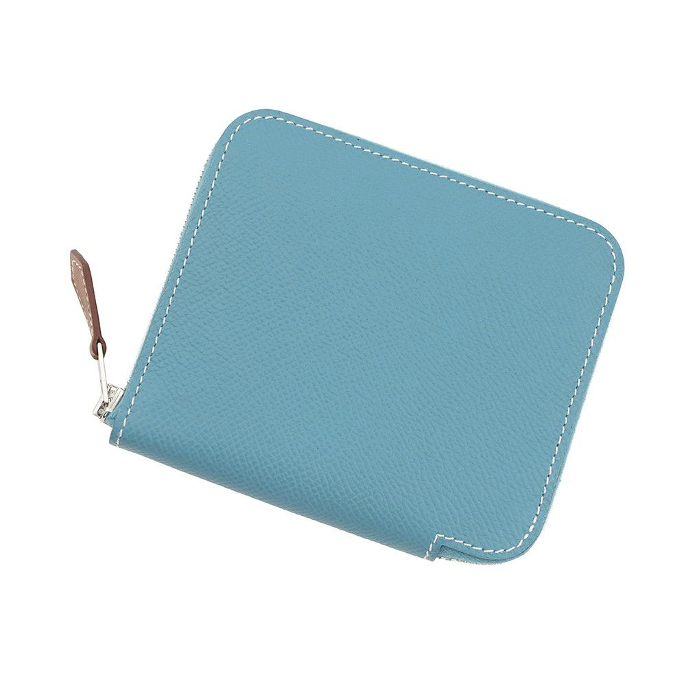 エルメス コインケース アザップコンパクト シルクイン ニューブルージーン/シルバー金具 エプソン B刻印