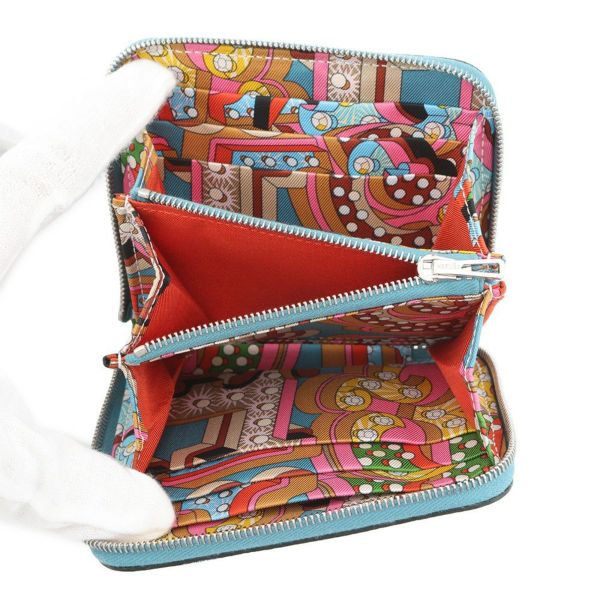 エルメス コインケース アザップコンパクト シルクイン ニューブルージーン/シルバー金具 エプソン B刻印