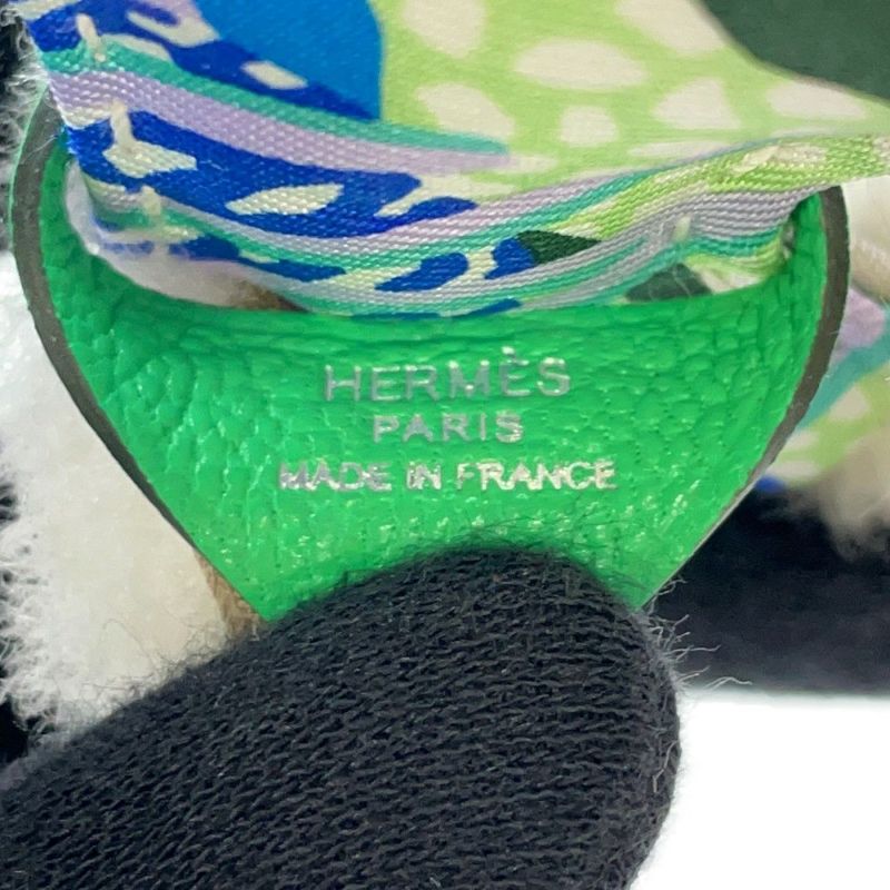 エルメス バッグチャーム バディ アロハ ブルーイドラ/ヴェールコミック ラムスキン/ムートン B刻印