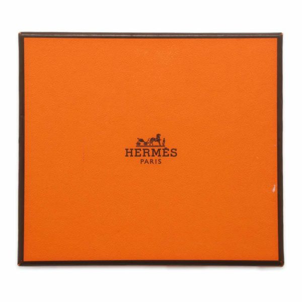 エルメス カードケース ベアン オレンジ/ゴールド金具 シェブルミゾル B刻印 HERMES 財布