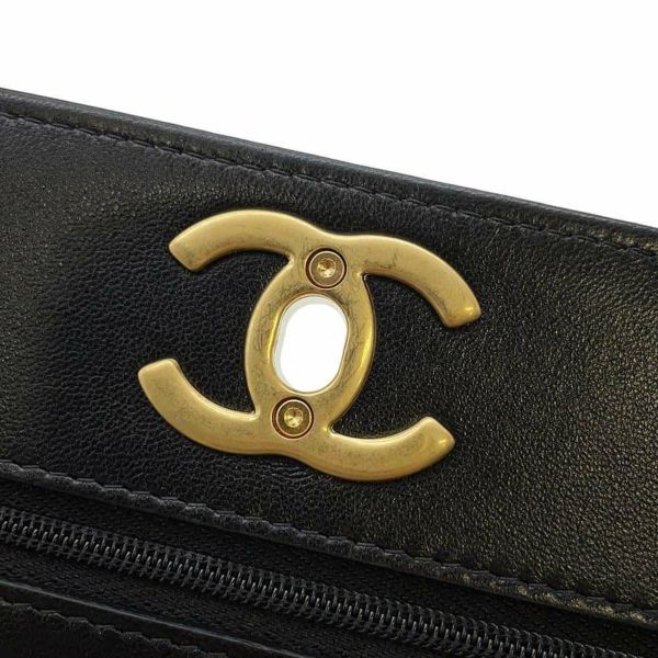 シャネル チェーンウォレット マトラッセ ココマーク シャイニーラムスキン AP3938 CHANEL 財布 黒