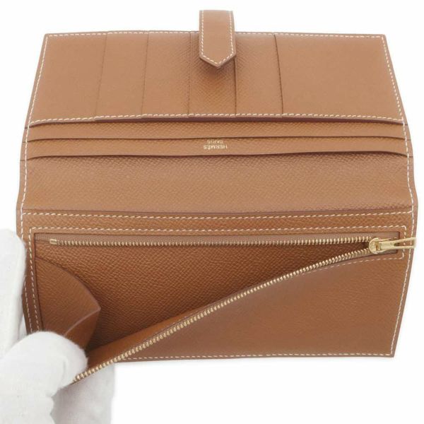 エルメス 長財布 ベアンクラシック ゴールド/ゴールド金具 エプソン A刻印 HERMES 財布