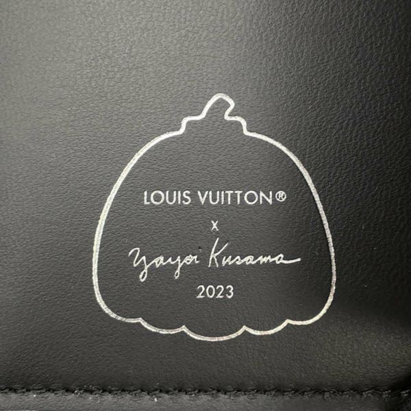 ルイヴィトン 三つ折り財布 トリヨンレザー LV × YK ポルトフォイユ・カプシーヌ コンパクト M81963 黒 ブラック 草間彌生