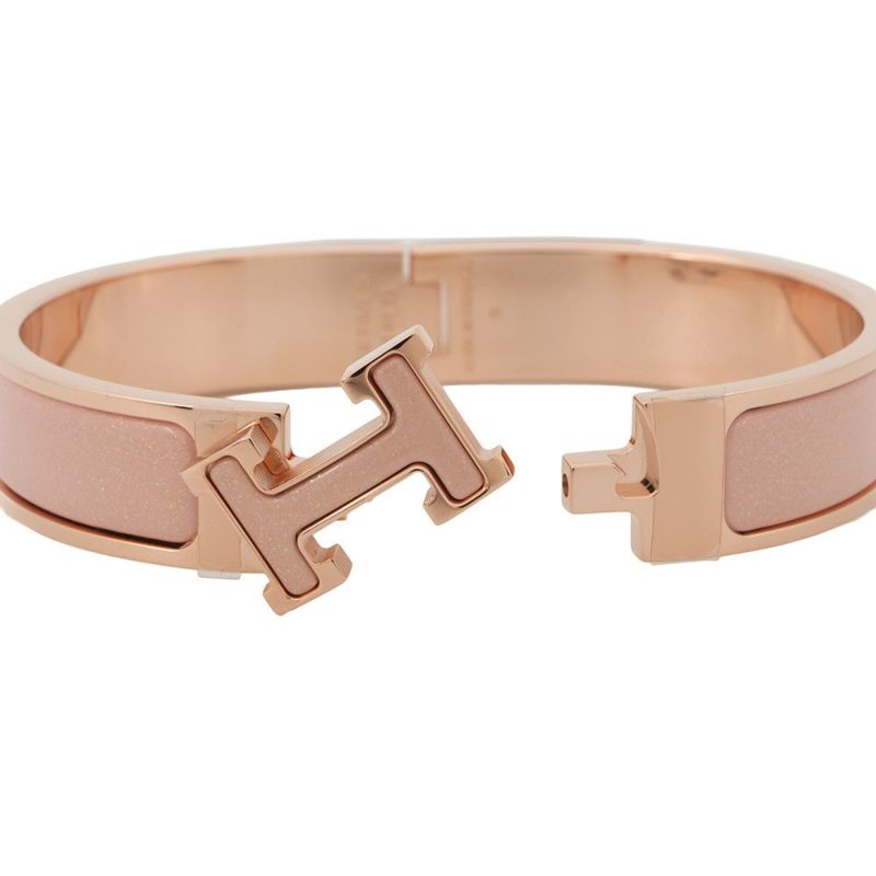 エルメス ブレスレット クリックH クリッククラックPM グリッター ローズ・カッサータ HERMES アクセサリー
