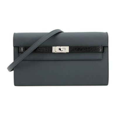 エルメス ケリーウォレット ロング トゥーゴー ブラック/シルバー金具