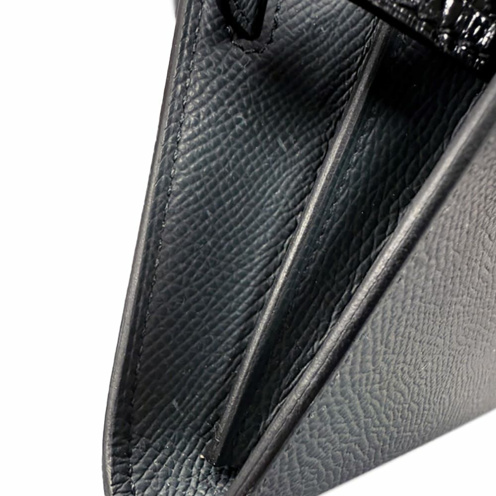 エルメス ケリーウォレット ロング トゥーゴー タッチ グリミスティ/ブラック/シルバー金具 エプソン/アリゲーター W刻印