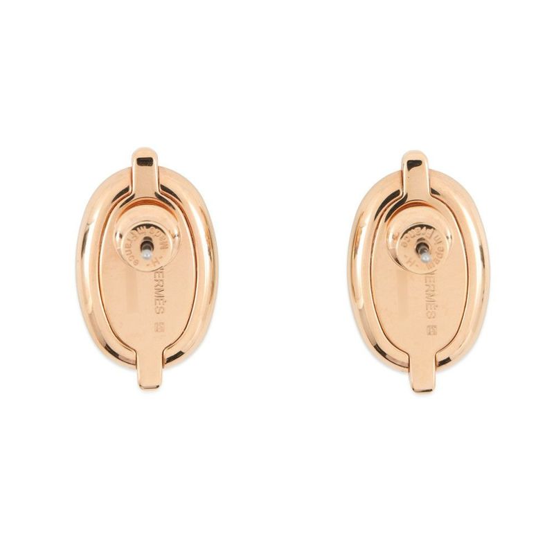 エルメス ピアス ミニ・マイヨン ブラック/ピンクゴールド金具 HERMES アクセサリー