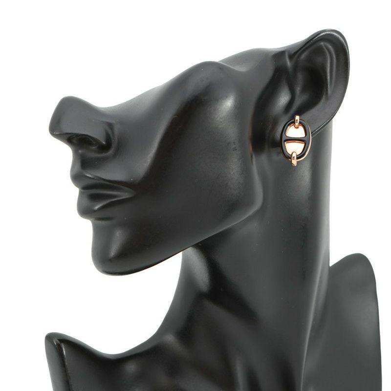 エルメス ピアス ミニ・マイヨン ブラック/ピンクゴールド金具 HERMES アクセサリー