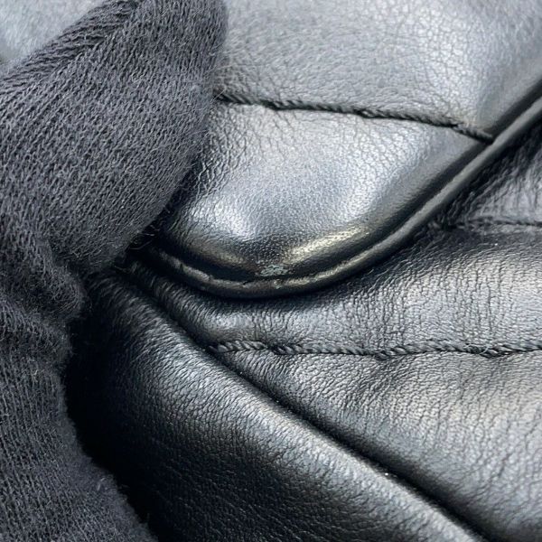 シャネル チェーンショルダーバッグ ココマーク シェブロン ラムスキン CHANEL 黒