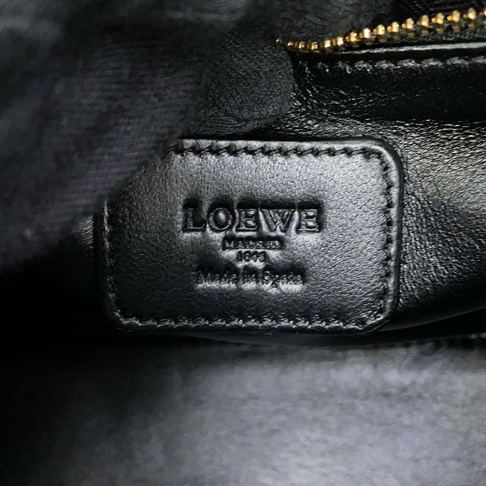 ロエベ ハンドバッグ アマソナ23 レオパード柄 ハラコ レザー 352.99.H71 LOEWE 2way 黒