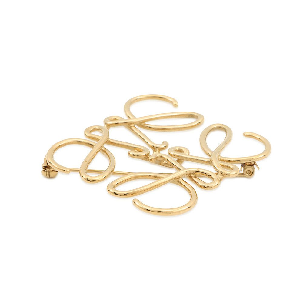 ロエベ ブローチ アナグラム 111.25.020 LOEWE アクセサリー ゴールド