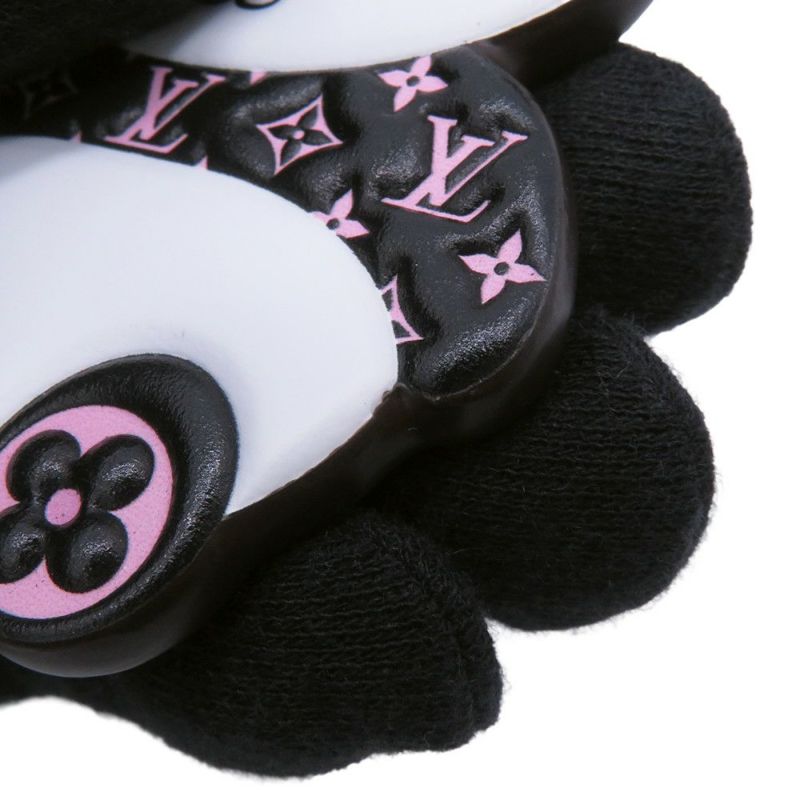 ルイヴィトン キーホルダー モノグラム/レザー ポルトクレ LV パンダ M63094 LOUIS VUITTON チャーム 黒 白 ブラック