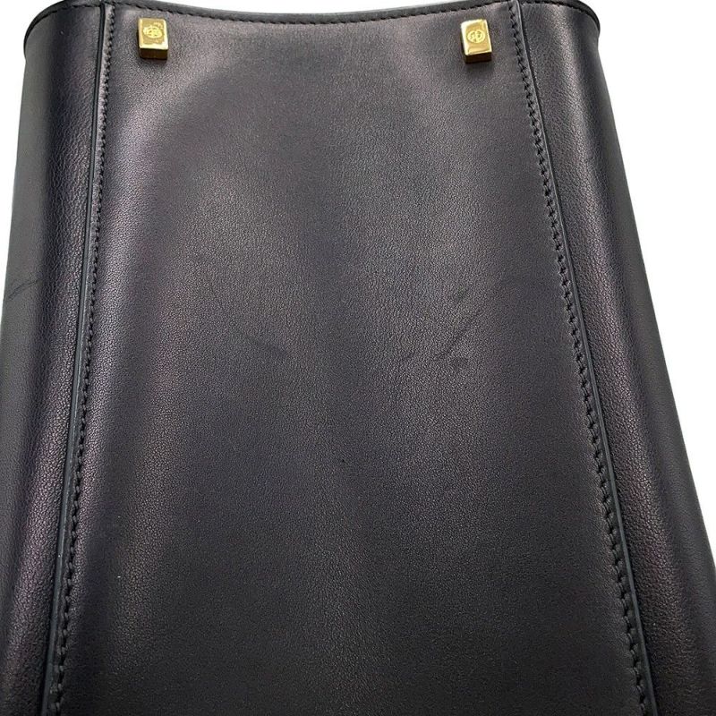 ザ ロウ ハンドバッグ マルゴー10 レザー THE ROW 2way 黒