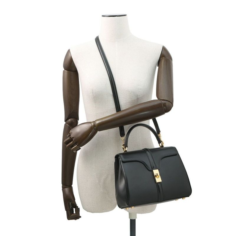 セリーヌ ハンドバッグ 16 セーズ カーフレザー 188003 CELINE 2way 黒