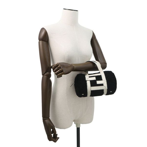 フェンディ ハンドバッグ ズッカ ミニバッグ 7VA570 FENDI 2way 黒 白