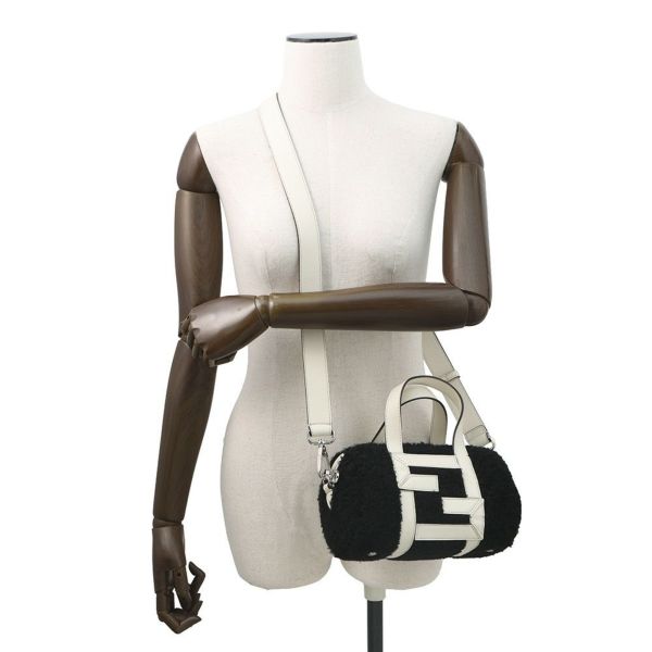 フェンディ ハンドバッグ ズッカ ミニバッグ 7VA570 FENDI 2way 黒 白