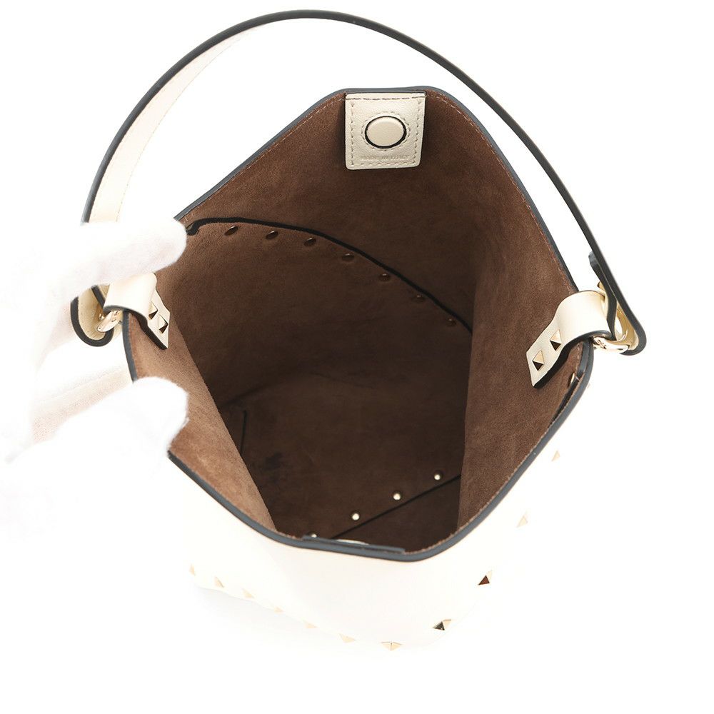 ヴァレンティノ ハンドバッグ ロックスタッズ ウィスピー バケットバッグ 5W2B0Q00PIY 2way 白