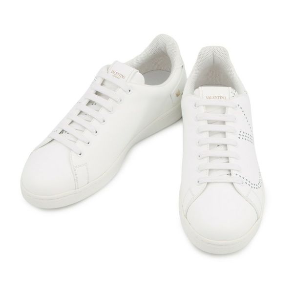 ヴァレンティノ スニーカー パンチング ロゴ メンズサイズ41 TZM20W2 靴 白