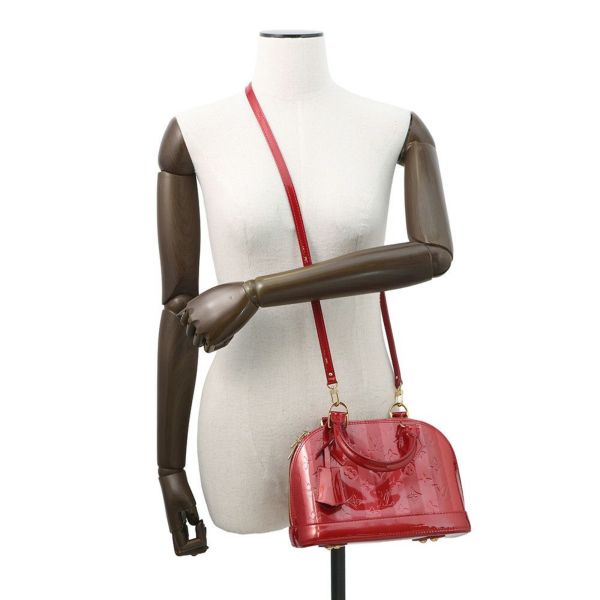 ルイヴィトン ハンドバッグ モノグラム・ヴェルニ アルマBB M91593 LOUIS VUITTON 2way レッド