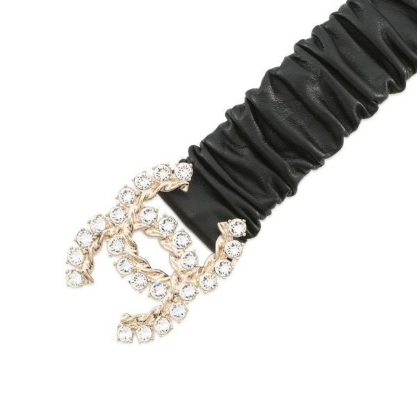 シャネル べルト ココマーク ラインストーン サイズ75 B21C CHANEL 黒