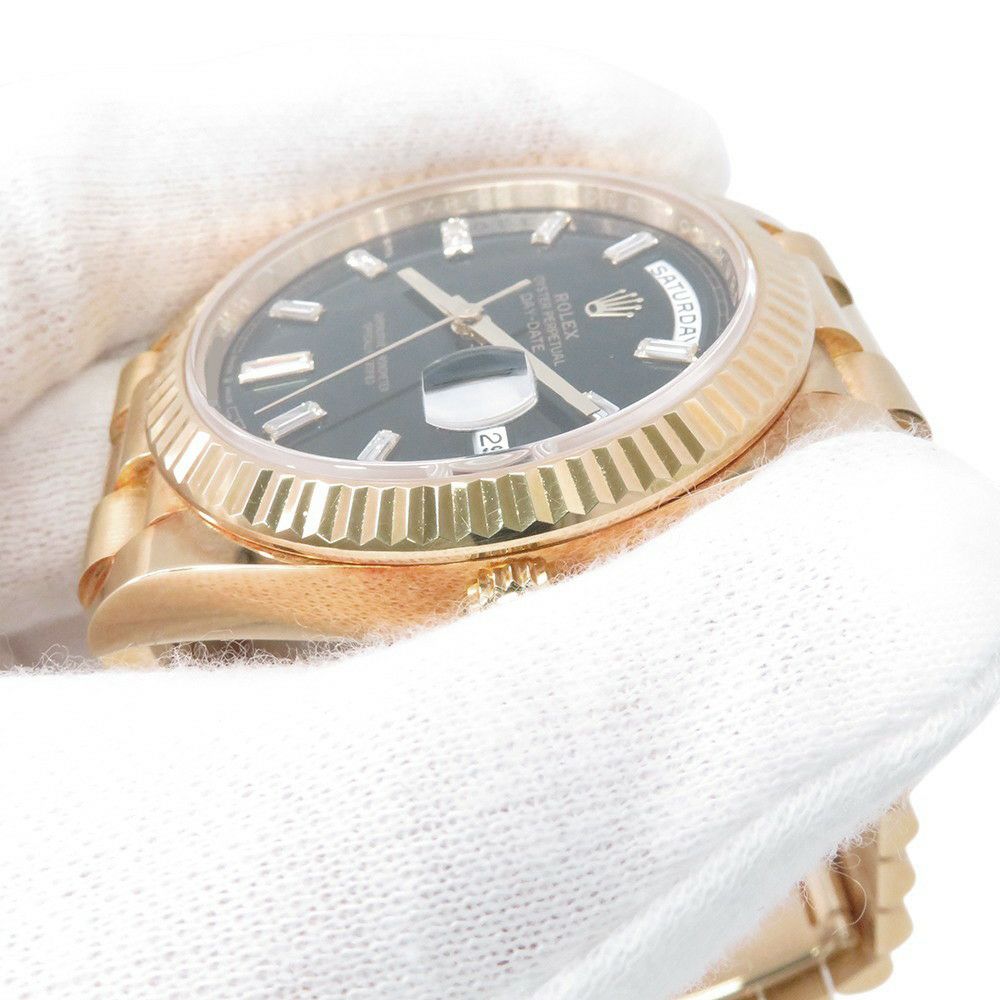 ロレックス デイデイト40 K18YG イエローゴールド 10Pダイヤ 228238A ROLEX 腕時計 黒文字盤