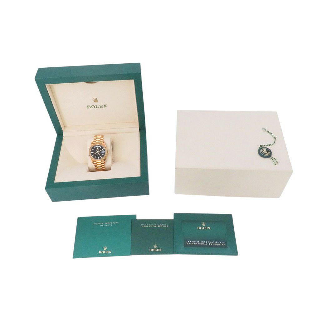 ロレックス デイデイト40 K18YG イエローゴールド 10Pダイヤ 228238A ROLEX 腕時計 黒文字盤