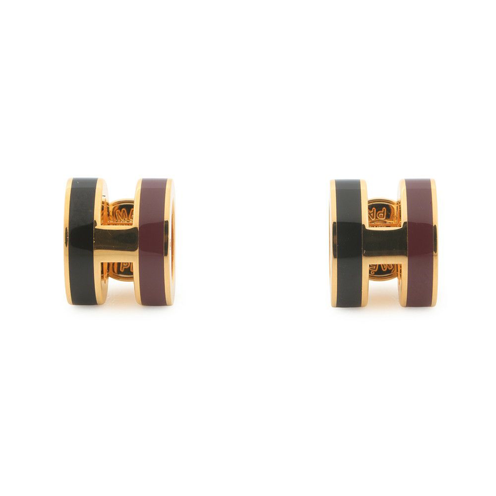 エルメス ピアス ミニ・ポップアッシュ ロカバール ギャラクシー/ゴールド金具 HERMES Pop H ポップH 黒