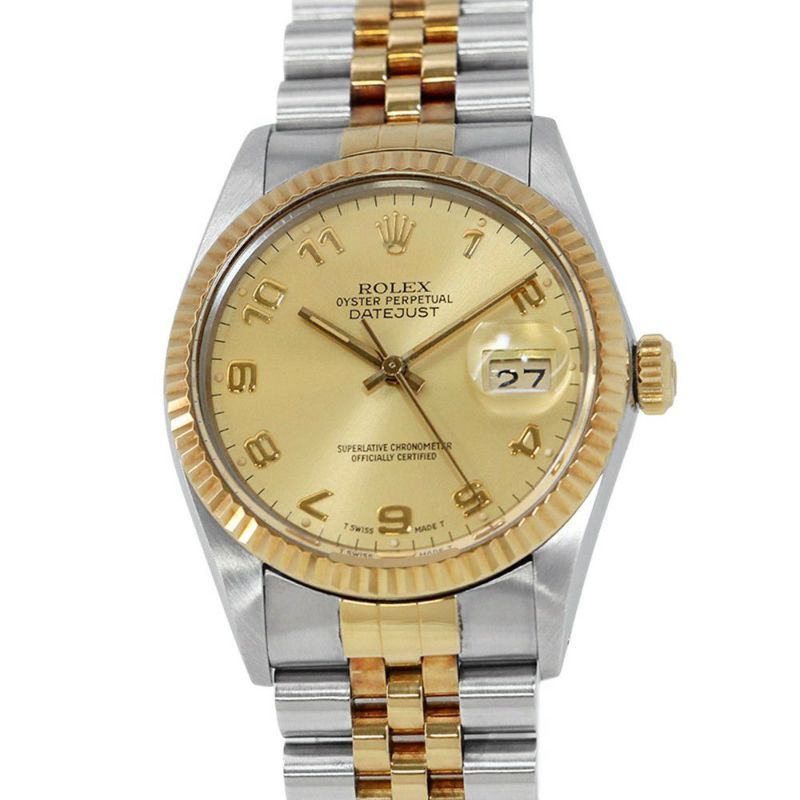 ロレックス デイトジャスト R番 16013 SS/K18イエローゴールド ROLEX 腕時計 ウォッチ シャンパン文字盤